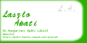 laszlo apati business card